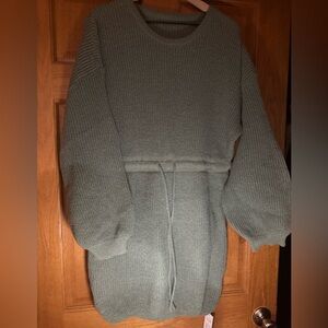 Cupshe Olive Knit Sweater Dress